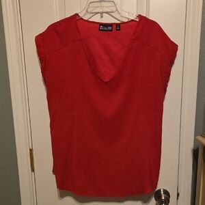 7th Avenue New York & Company Hot Pink V-Neck Blouse